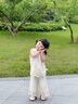 迪士尼女童2025夏季套裝童裝花邊新款洋氣時髦寶寶兒童背心夏裝兩件套 米白色套裝 90 【建議身高80-90CM】 曬單實拍圖
