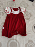 優(yōu)奇嬰兒衣服夏裝薄款新生兒衣服女寶寶滿月百天周歲禮服洋氣公主哈衣 紅色 90cm 曬單實拍圖