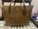蔻馳（COACH）【官方授權(quán)店】奢侈品女包ZIP30系列托特包單肩手提包送女友禮物 4455IME74卡其棕色配色 曬單實(shí)拍圖