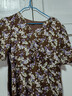 紅袖復古碎花連衣裙夏季新款女裝 印花收腰V領(lǐng)顯瘦氣質(zhì)短袖茶歇裙 咖花622 S 曬單實(shí)拍圖
