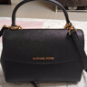 MICHAEL KORS邁克高仕 MK Ava 超小號皮質(zhì)翻蓋迷你手提包斜挎包 黑色 001 迷你 曬單實(shí)拍圖