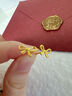 中國黃金（CHINA GOLD）黃金耳釘蝴蝶結(jié)耳環(huán)女足金耳飾七夕情人節(jié)生日禮物送女友老婆愛人 足金蝴蝶結(jié)耳釘+玫瑰禮盒 曬單實(shí)拍圖