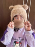 KINGXIAOJING德國兒童帽子男女口罩圍脖一體帽冬季保暖護耳防風(fēng)加厚毛線(xiàn)套頭帽 褐卡其 均碼彈性好 曬單實(shí)拍圖