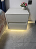 DeRUCCI HOME慕思一巖板床頭柜2025新款輕奢感簡(jiǎn)約現代臥室柜子小同款 米白色+感應燈+usb+音響加厚實(shí) 39x40x45cm 曬單實(shí)拍圖