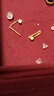 匠蘊(yùn)黃金耳釘女足金999實(shí)心方塊吊墜耳線簡(jiǎn)約韓版耳環(huán)送女友禮物 一對(duì)2cm耳線 克重約0.84克 曬單實(shí)拍圖