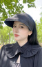 允娜歐根紗雪紡褶皺空頂帽出游防曬帽百搭遮陽(yáng)帽子女夏季發(fā)箍式太陽(yáng)帽 赫本黑 頭圍54-60CM 曬單實(shí)拍圖