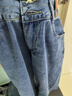 啄木鳥(niǎo)高腰闊腿直筒牛仔褲子春秋新款女學(xué)生韓版百搭顯高顯瘦寬松垂感褲 復古藍加長(cháng) 【高質(zhì)量】 XL 建議【115斤-125斤】 曬單實(shí)拍圖