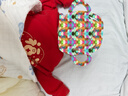 貝瑞加（Babyprints）寶寶拜年服純棉紅色連體衣嬰兒百天衣服長(zhǎng)袖四季爬服護(hù)肚 福氣66 曬單實(shí)拍圖