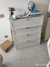 阿格貝貝（agebeibei）鋼制斗柜五斗柜收納柜家用客廳臥室靠墻落地抽屜柜子多層置儲物柜 四斗柜【高98*深40*寬80】 奶油白 曬單實(shí)拍圖