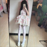 閃動(dòng)少女（SHANDONGSHAONV）芙蝶之心 洛麗塔洋裝jsk日常輕lolita公主掛脖連衣裙 藍色吊帶款+拖尾+蝴蝶結+玫瑰花 XL 曬單實(shí)拍圖