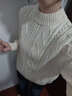 100%純棉半高領(lǐng)毛衣女粗針秋冬復古麻花全棉線(xiàn)加厚內搭針織打底衫 米杏色 常規 M 建議85-115斤 曬單實(shí)拍圖