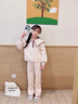 G.DUCKKIDS童裝女童秋季套裝兒童衣服女大童春秋款大領(lǐng)子衛(wèi)衣褲子兩件套學(xué)生 米白色 160 尺碼13~14歲【150-160cm】 曬單實拍圖