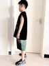 G.DUCKKIDS男童夏裝套裝2025新款中大童時(shí)髦酷帥男孩洋氣背心無(wú)袖薄款兩件套 黑色 140 cm 曬單實(shí)拍圖