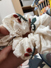 AJIDOU阿吉豆發(fā)圈生日禮物女 溫婉花邊大腸發(fā)圈送女友閨蜜 黑白色+白色 曬單實(shí)拍圖