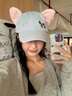 途尊2025可愛小貓耳朵棒球帽女甜美少女新款出游遮陽帽子鴨舌帽休閑 青藍色貓咪 曬單實拍圖