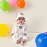 卿寶蓓嬰幼兒連體衣純棉套裝寶寶夏季薄款空調服外套爬服哈衣春秋外出服 米白色【帽子+外套+背帶短褲】 73cm 適合3-6個月 曬單實拍圖