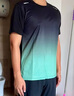 海因里希（HEINRICHS）速干衣短袖t恤男冰絲夏季運動套裝羽毛球服球衣籃球跑步健身衣服 黑綠套裝冰絲 速干 透氣 XL 130-145斤 曬單實拍圖