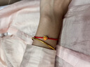 中國珠寶黃金手鏈女足金十二月花神轉運珠手繩送女友老婆情人節生日禮物 六月荷花轉運珠金重約0.3克贈紅繩手鏈 曬單實(shí)拍圖