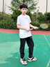 LI-NING KIDS李寧兒童運動套裝夏季運動跑步透氣速干長褲短袖t恤男大童兩件套 白色小標A【夏季運動套裝】 150 cm 曬單實拍圖