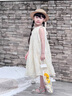 G.DUCKKIDS小黃鴨童裝女童夏季連衣裙2025新款兒童裙子洋氣泡泡袖菊花連衣裙 米色單件連衣裙 100 建議2~3歲（ 90-100cm） 曬單實(shí)拍圖