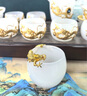 茶具泡茶器全套琉璃茶具套裝整套輕奢功夫茶道家用泡茶壺高端茶杯 玉白-金飾龍轉運-蓋碗10件套+禮盒 曬單實(shí)拍圖