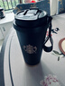 星巴克杯子雙飲口水杯保溫杯吸管杯美式咖啡杯禮盒教師節禮物伴手禮 520ml黑金女神 曬單實(shí)拍圖