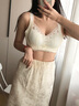雅鹿女士內(nèi)衣女小胸顯大無鋼圈聚攏美背文胸夏季冰絲新款性感蕾絲胸罩 蝦粉色+藕紫色【聚攏型 不空杯】 M 【34/75AB，90-105斤】 曬單實(shí)拍圖