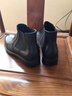 CDGLVCK&LEER意大利風(fēng)品牌切爾西靴英倫真皮圓頭短靴男冬季保暖高幫加絨皮鞋男 黑色加絨 44 奢侈品牌 曬單實(shí)拍圖