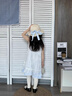 旻勝【兩件套】女童度假風吊帶連衣裙子鏤空罩衫夏季薄款海邊生日禮物 藍色120#【110-120cm/38-42斤】 曬單實拍圖