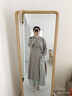 無(wú)印良品（MUJI）女式 法蘭絨 立領(lǐng)長(cháng)袖連衣裙女裝裙子純棉連身裙25年秋季 淺米色格紋 M (160/84A) 曬單實(shí)拍圖