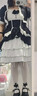閃動少女lolita短款/長款 公主裙小松糕lolita狗短jsk連衣裙洛麗塔坎 黑白（短款） M 曬單實拍圖