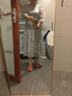 玖姿·安娜蔻【100%桑蠶絲】水墨暈染感印花連衣裙女2025夏季新款 條灰色 M 曬單實(shí)拍圖