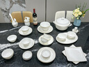 漢茗正宗景德鎮高溫一級骨瓷餐具輕奢高顏值碗碟套裝家用喬遷新居禮物 【家用/喬遷禮推薦】60件丨定制錦盒 曬單實(shí)拍圖