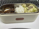 YRYE蘇泊SUOPR爾同款電熱飯盒免注水加熱保溫蒸煮一體上班族車載帶飯菜自熱飯盒 1L 家用版 米白色 【免注水輕音加熱】 曬單實拍圖