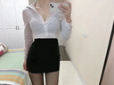 恩若凡老師制服職業(yè)套裝絲襪包臀教師吊帶裙秘書(shū)服裝短裙空姐上衣 短套裝+黑色襪 M[95-105斤] 曬單實(shí)拍圖