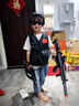 景森兒童小警察玩具槍套裝特種兵演出服玩具槍黑貓警長(cháng)吃雞大全套裝備 電動(dòng)聲光槍MP5-警察13件套 2-6歲 曬單實(shí)拍圖