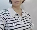 兔芊（TUQIAN）純棉翻領(lǐng)t恤女短袖條紋短袖t恤女士純棉翻領(lǐng)中年媽媽上衣 白條[現(xiàn)貨] M [建議80-100斤] 曬單實拍圖