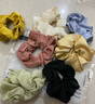 飛花 緞面大腸發(fā)圈女肥腸頭繩純色發(fā)飾小橡皮筋丸子頭扎頭發(fā)成人高檔 每色1個(gè) 7個(gè) 曬單實(shí)拍圖