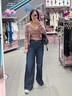 Levi's李維斯25年秋冬新款女士美式休閑318寬松塑形闊腿牛仔褲 深靛藍(lán) 27 (30) 曬單實(shí)拍圖