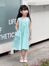 圖圖小象女童連衣裙2025新款兒童夏裝背心裙寶寶公主裙親子裝夏季純棉裙子 薄荷色 140 身高約140cm 曬單實拍圖