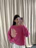 MeetMetro瑪依爾時(shí)尚減齡粉色毛衣女2025秋季寬松休閑羊毛針織衫 粉色 均碼 曬單實(shí)拍圖