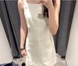 UR2025夏季新款女裝摩登氣質(zhì)通勤短款方領(lǐng)A字連衣裙UYY750075 米白 M 曬單實(shí)拍圖