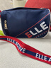 ELLE ACTIVE撞色時(shí)尚斜挎包女休閑運動(dòng)活力LOGO印花單肩包通勤百搭 藍白紅 曬單實(shí)拍圖