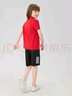 阿迪達(dá)斯 （adidas）新款兒童T恤兒童短袖+短褲套裝 紅/白+黑短褲  128  曬單實(shí)拍圖