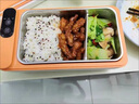 融泰USB無線可充電加熱飯盒學(xué)生上班族車載免注水不插電大容量不銹鋼內(nèi)膽電熱保溫飯盒辦公室自熱神器 1L 米白|充電式數(shù)顯+1L大容量+密封不漏 曬單實(shí)拍圖