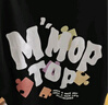 MMOPTOP潮流印花T恤男士夏季日系高街寬松圓領半袖純棉短袖M0032黑色XL 曬單實拍圖