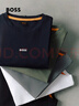 雨果博斯BOSS男士25年秋冬新款撞色徽標常規版彈力棉質(zhì)T恤 001-黑色 S 曬單實(shí)拍圖