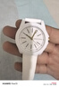 阿瑪尼（ARMANI EXCHANGE）手表女士白月光硅膠表帶石英歐美腕表生日禮物送女生AX7126 曬單實(shí)拍圖