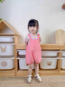 G.DUCKKIDS小黃鴨童裝女童背帶褲套裝夏季2025新款兒童衣服洋氣薄款寶寶夏裝 粉色 90 建議1~2歲【 80-90cm】cm 曬單實(shí)拍圖