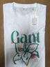 GANT甘特純棉新款女裝舒適百搭純色簡約字母印花圓領短袖T恤上衣 110-白色 XL 曬單實拍圖